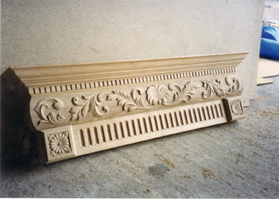Carved fire mantle
